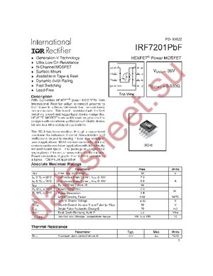 IRF7201PBF datasheet  